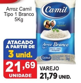 Arroz Camil Tipo 1 Branco 5kg