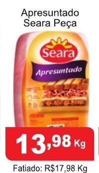 Calvo Atacadista Apresuntado Seara peca 1kg oferta