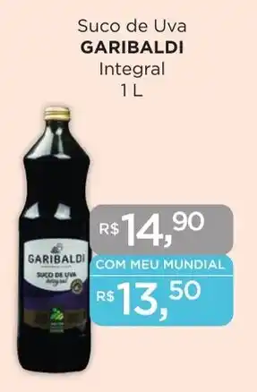 Supermercados Mundial Suco de Uva GARIBALDI Integral 1L oferta