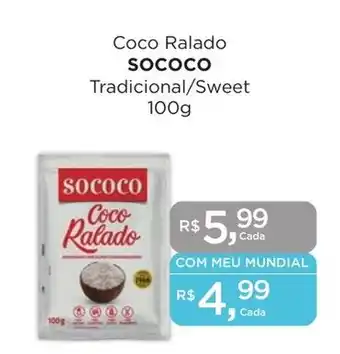 Supermercados Mundial Coco Ralado SOCOCO Tradicional/Sweet 100g oferta