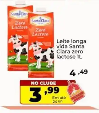 Super Nicolini Leite longa vida Santa Clara zero lactose 1L oferta