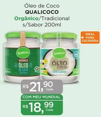 Óleo de Coco QUALICOCO Orgânico/Tradicional s/Sabor 200ml