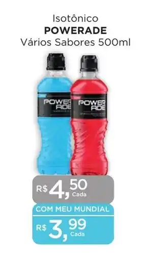 Supermercados Mundial Isotônico POWERADE Vários Sabores 500ml oferta