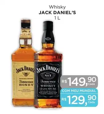 Supermercados Mundial Whisky JACK DANIEL'S 1 L oferta