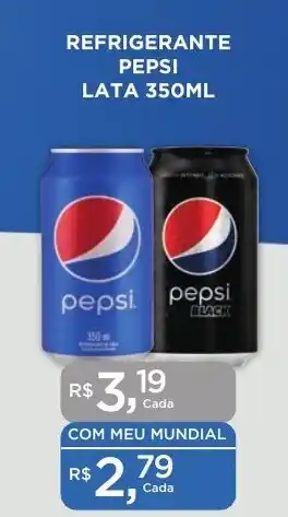 Supermercados Mundial REFRIGERANTE PEPSI LATA 350ML oferta