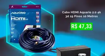 Cabo HDMI Aquario 2.0 4k 3d 19 Pinos 10 Metros