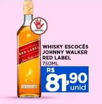 WHISKY ESCOCES JOHNNY WALKER RED LABEL 750ML