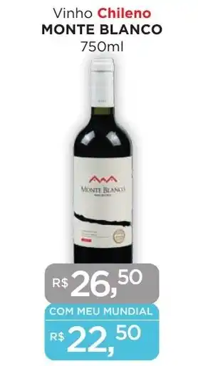 Supermercados Mundial Vinho Chileno MONTE BLANCO 750ml oferta