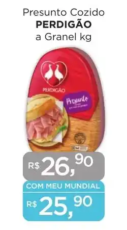 Supermercados Mundial Presunto Cozido PERDIGÃO a Granel kg oferta