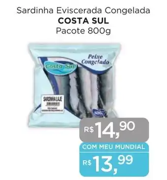 Supermercados Mundial Sardinha Eviscerada Congelada COSTA SUL Pacote 800g oferta