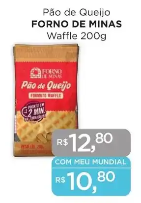 Supermercados Mundial Pão de Queijo FORNO DE MINAS Waffle 200g oferta