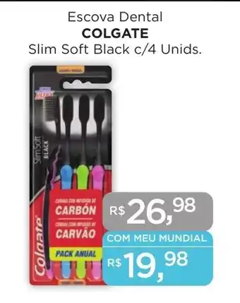 Supermercados Mundial Escova Dental COLGATE Slim Soft Black c/4 Unids. oferta