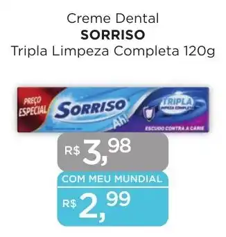 Creme Dental SORRISO Tripla Limpeza Completa 120g