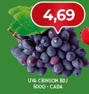 Supermercados Cristal Uva Crimson Bdj 500g - cada oferta