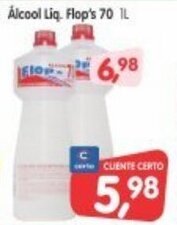 Cercadão Alcool liq. Flop's 70 1L oferta