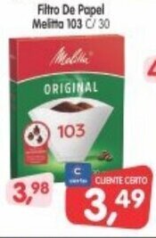 Filtro de Papel Melitta 103 c/ 30