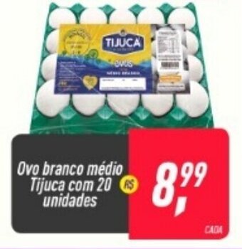 Ovo Branco Medio Tijuca com 20 unidades