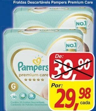 Supermercados Guanabara Fraldas Descartaveis Pampers Premium Care oferta
