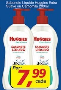 Supermercados Guanabara Sabonete Liquido Huggies Extra Suave ou Camomilla 200ml oferta