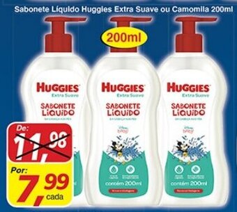 Supermercados Guanabara Sabonete Liquido Huggies Extra Suave ou Camomilla 200ml oferta