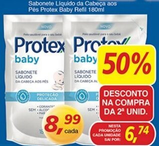 Supermercados Guanabara Sabonete Liquido da Cabeca aos Pes Protex Baby Refil 180ml oferta