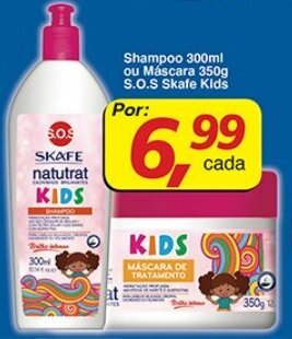Supermercados Guanabara Shampoo 300ml ou Mascara 350g S.O.S Skafe Kids oferta
