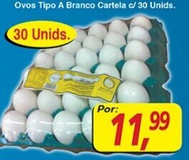 Supermercados Guanabara Ovos Tipo A Branco Cartela c/ 30 unids. oferta