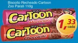 Supermercados Guanabara Biscoito Recheado Cartoon Zoo Parati 110g oferta