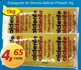 Supermercados Guanabara Espaguete de Semola Aldente Piraque 1kg oferta
