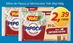 Milho de Pipoca p/ Microondas Yoki 90g/100g