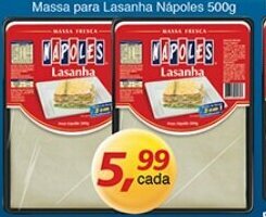 Supermercados Guanabara Massa para Lasanha napoles 500g oferta