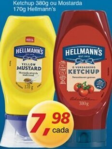 Supermercados Guanabara Ketchup 380g ou Mostarda 170g Hellmann's oferta