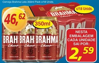 Supermercados Guanabara Cerveja Brahma Lata 350ml Pack c/18 unids oferta