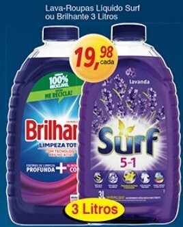 Supermercados Guanabara Lava-roupas liquido Surf ou Brilhante 3L oferta