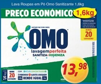 Lava roupas em po Omo Sanitizante 1.6kg