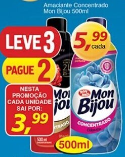 Supermercados Guanabara Amaciante Concentrado Mon Bijou 500ml oferta
