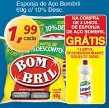 Supermercados Guanabara Esponja de Aco Bombril 60g c/10% Desc. oferta
