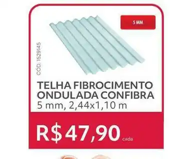 Telhanorte Telha Fibrocimento Onduldada Confibra oferta