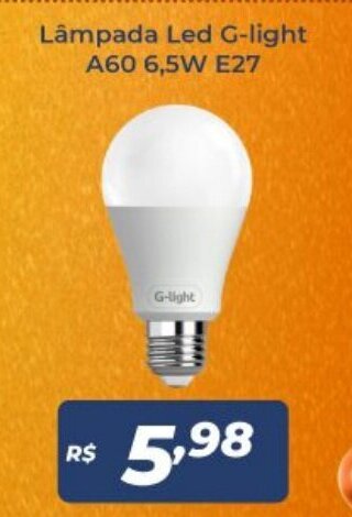 Lampada Led G-Light A60 6.5w E27