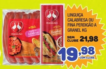 Costazul Supermercados Linguica Calabresa ou Fina Perdigao granel 1kg oferta