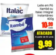 Barbosa Supermercados Leite em po Itambe ou Italac Integral Instantaneo 400g oferta