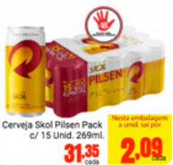 Barbosa Supermercados Cerveja Skol Pilsen Pack c/15 unid. 269ml oferta