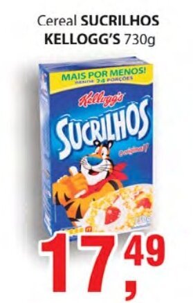 Supermercados Mundial Cereal Sucrilhos Kellogg's 730g oferta