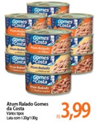 Atacadão Atum Ralado Gomes da Costa 120g/130g oferta