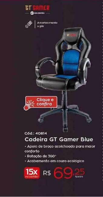 Cadeira Gt Gamer Blue