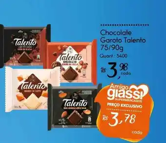 Giassi Supermercados Chocolate Garoto Talento 75/90g oferta