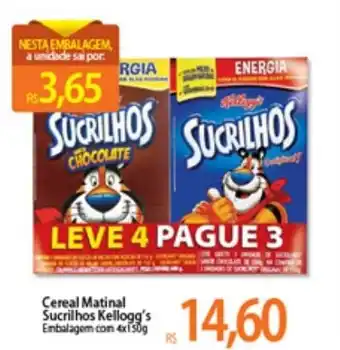 Atacadão Cereal matinal Sucrilhos Kellogg's 4x150g oferta