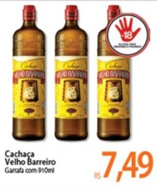 Atacadão Cachaca Velho Barreiro 910ml oferta