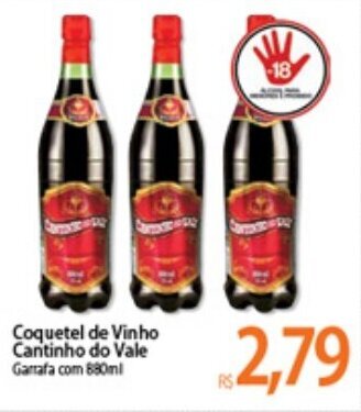 Atacadão Coquetel de Vinho Cantinho do Vale 880ml oferta