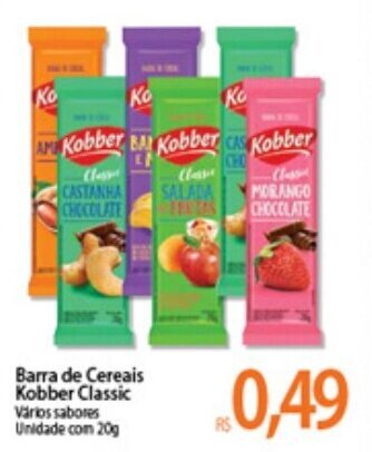 Atacadão Barra de Cereais Kobber Classic 20g oferta